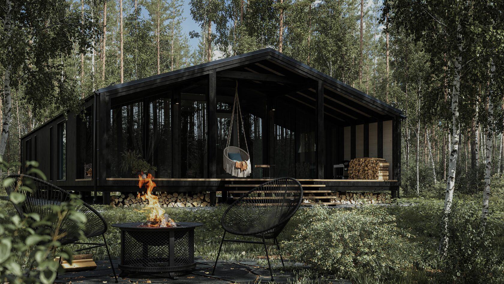 Модульный дом BlagoHouse вечером